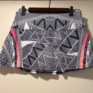 Lucky in Love Black and White tennis or pickleball skirt (skort)